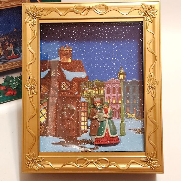 VINTAGE Mr. Christmas Snowing Scenes Magical Photo Frame Musical Moving Snow - Picture 10 of 11
